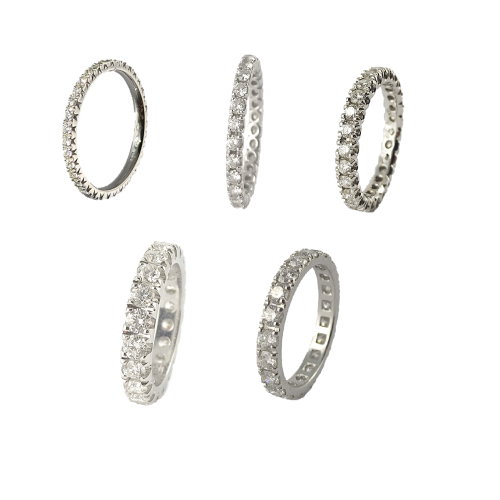 CRIVELLI ETERNITY RINGS IN WHITE GOLD AND DIAMONDS