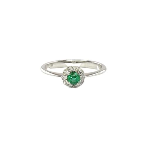 CRIVELLI RING WITH EMERALD AND DIAMONDS