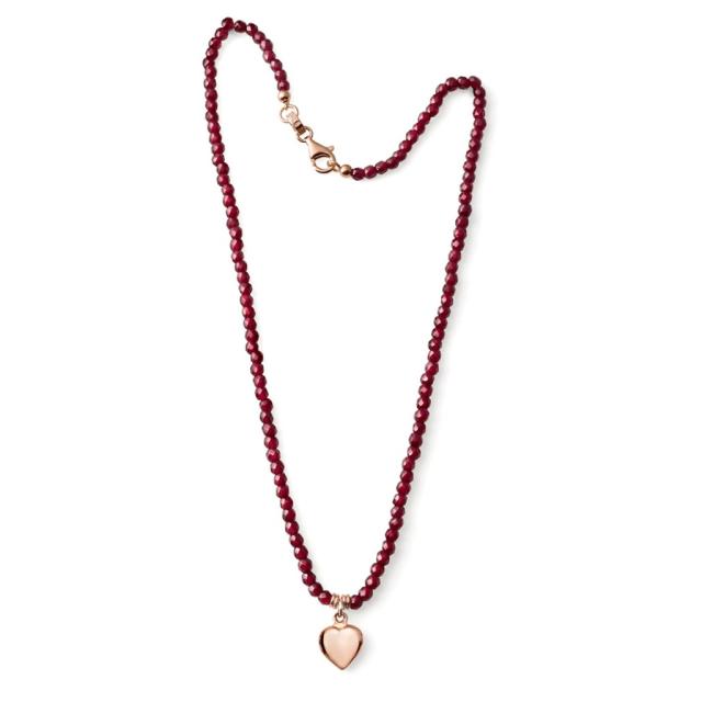ROSE SILVER NECKLACE WITH AGATE RUBY