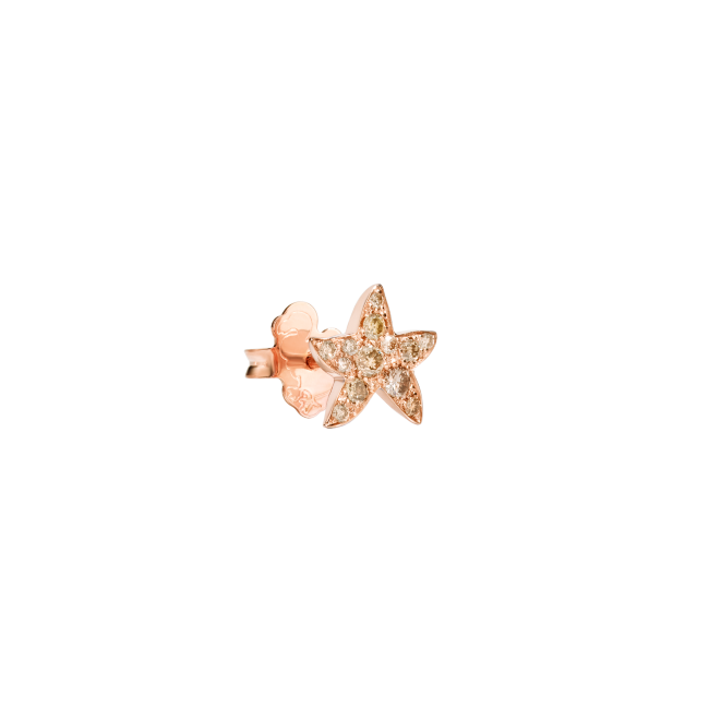 Orecchino Stellina Prezioso DoDo in Oro Rosa 9K e Diamanti Brown DHB5001-STARS-DBR9R
