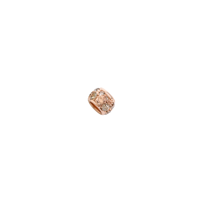 Componente Prezioso Rondelle DoDo in Oro Rosa 9K e Diamanti Brown DUB6001-RONDE-DBR9R