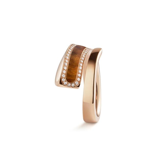 CRIVELLI RING LIKE CHROMATIC IN ROSE GOLD AND TIGER EYE
