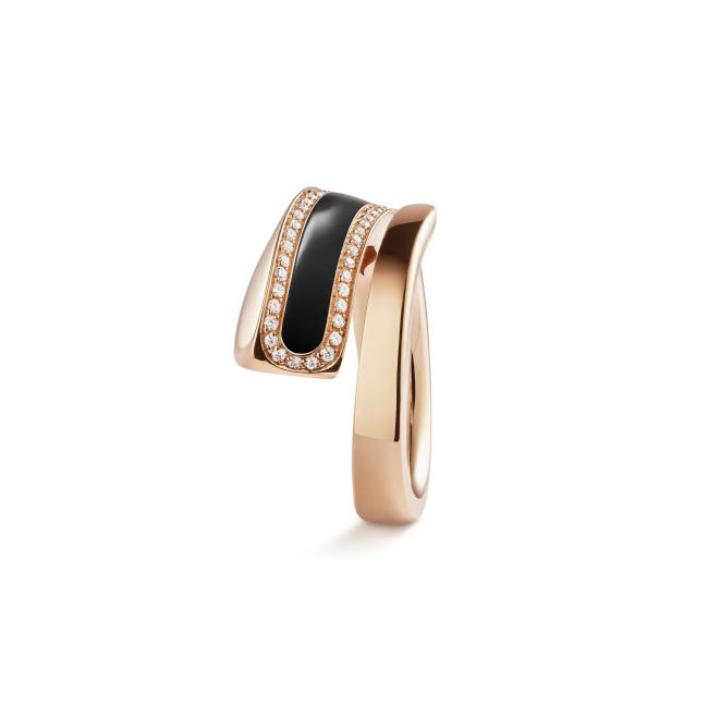 CRIVELLI RING LIKE CHROMATIC IN ROSE GOLD AND ONYX
