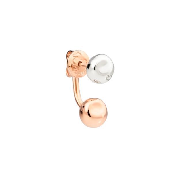 DoDo Nugget Piercing Earring in 9K Rose Gold and Silver DHC1010-PEPIT-0009A