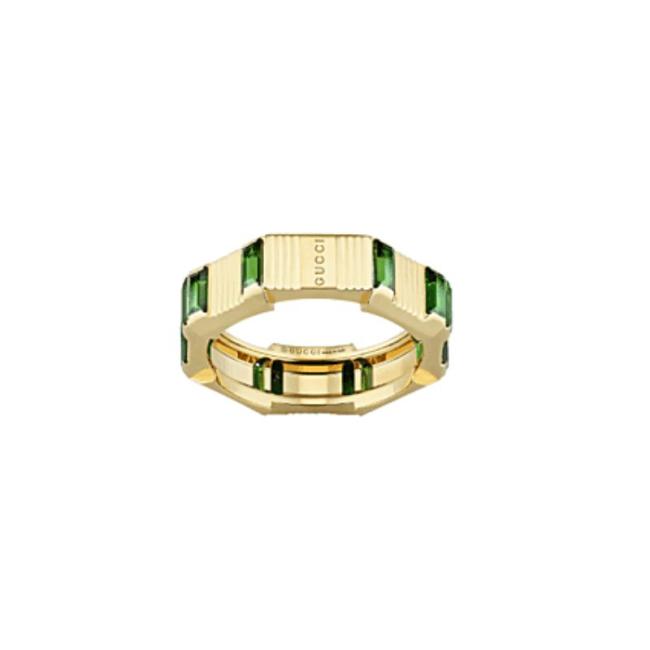 GUCCI LINK TO LOVE RING 7 MM YELLOW GOLD 18KT WITH TOURMALINE