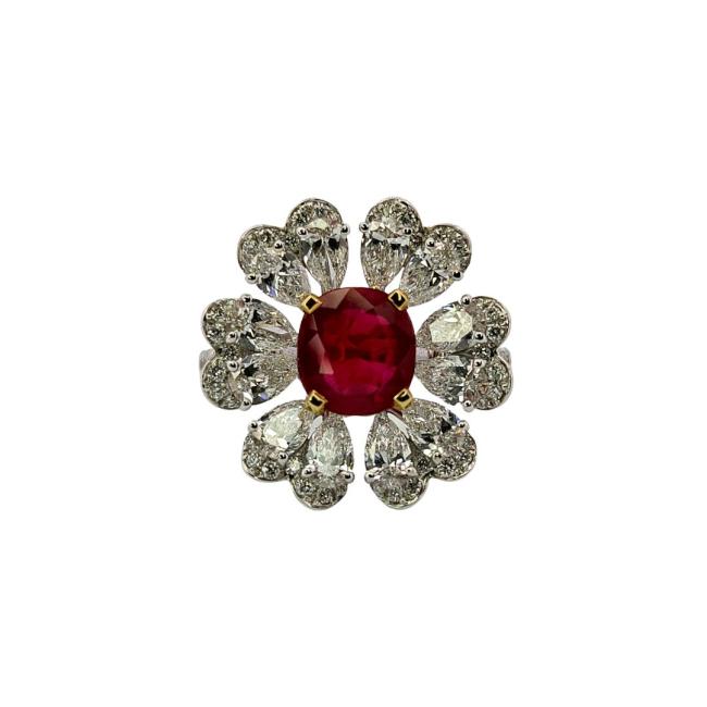CRIVELLI RING IN WHITE GOLD WITH RUBY AND DIAMONDS