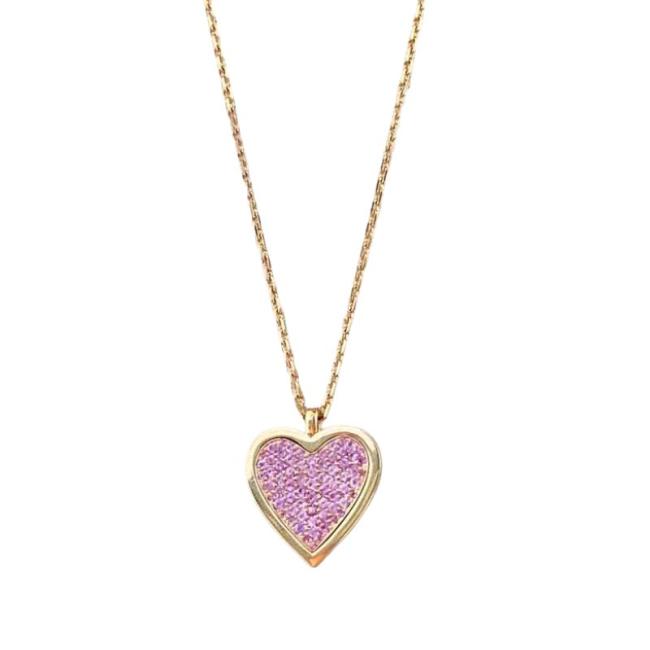 CRIVELLI HEART NECKLACE IN ROSE GOLD WITH PINK SAPPHIRE