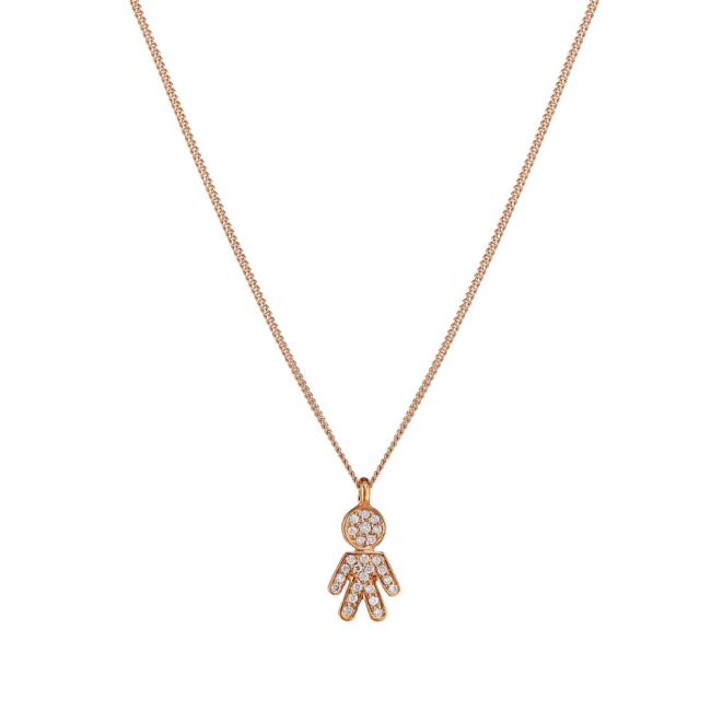CRIVELLI "EASY" NECKLACE BOY IN ROSE GOLD WITH DIAMONDS