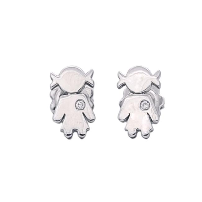 EASY CRIVELLI GIRLS EARRINGS IN WHITE GOLD WITH DIAMONDS