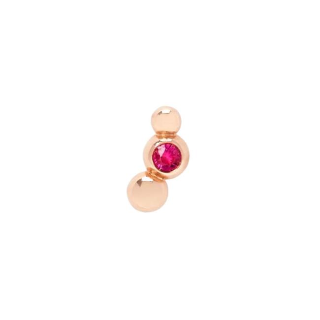Bollicine DoDo earring in 9K rose gold with ruby &#8203;&#8203;DHC3002-BOLLI-RU09R