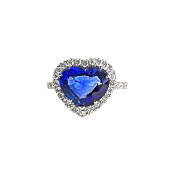 RING WHITE GOLD, DIAMONDS AND SAPPHIRE