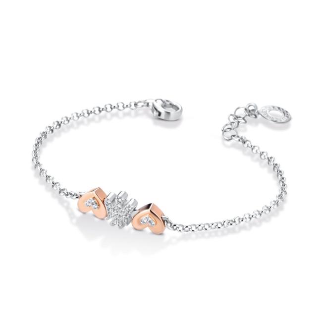 ANGEL AND HEARTS BRACELET IN SILVER