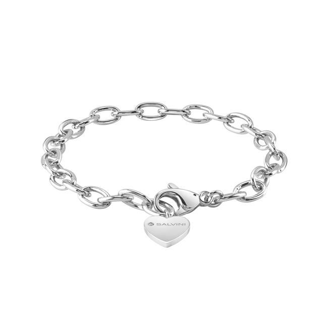 SALVINI &#147;CHARMS OF LOVE&#148; BRACELET IN SILVER WITH DIAMOND