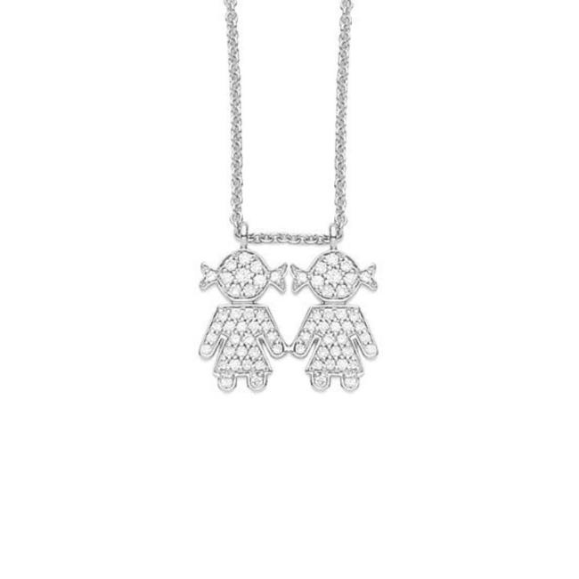CRIVELLI "EASY" NECKLACE IN WHITE GOLD AND DIAMONDS